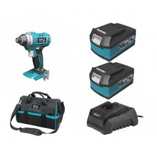 Dedra Set Masina de insurubat cu impact 110Nm hexagon interior 1/4 cu 2 acumulatori Li-Ion 18V 4.0Ah incarcator 60W si geanta de transport